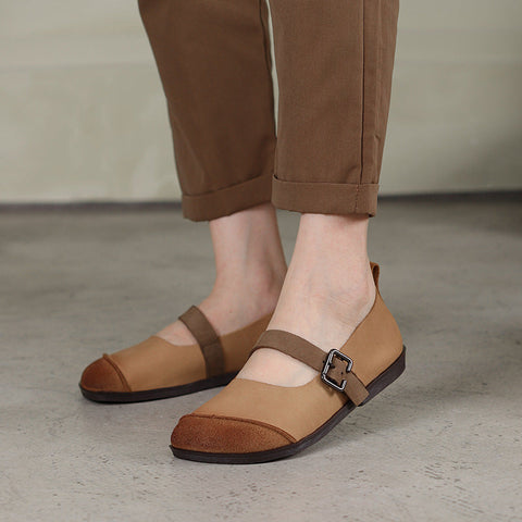 Women Summer Retro Leather Flat Casual Loafers