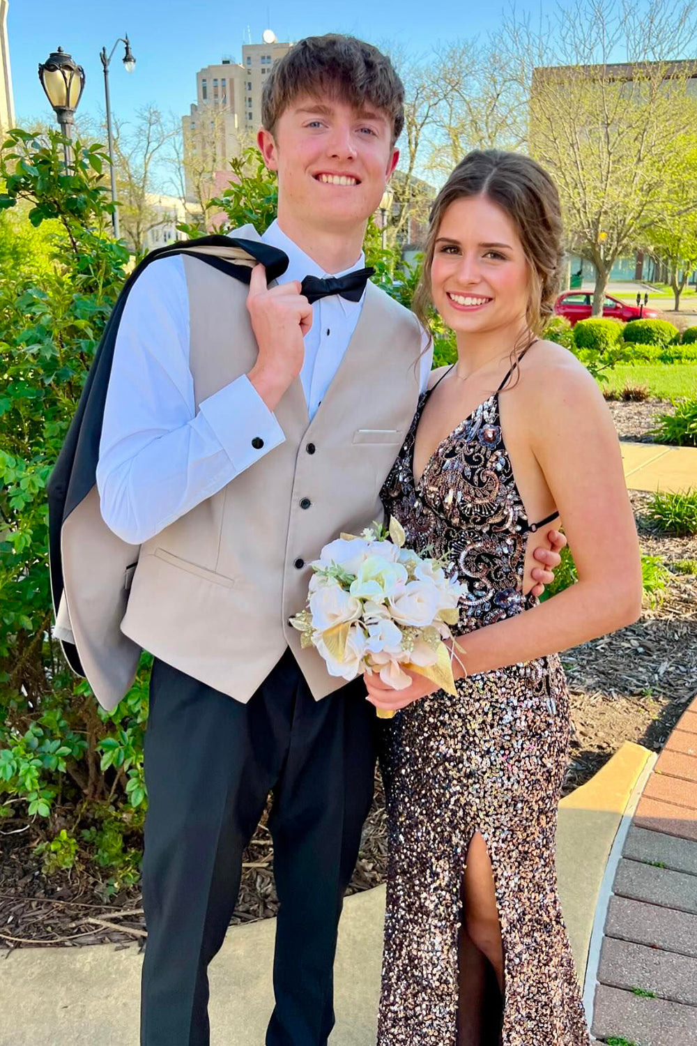 Trendy Light Khaki Shawl Lapel 3 Pieces Formal Prom Men's Suits