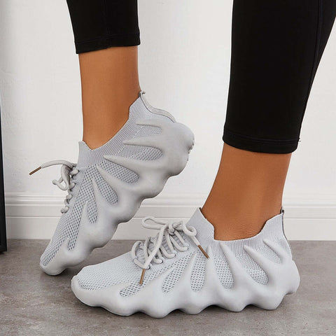Lightweight Slip on Running Sneakers Knitted Walking Shoes
