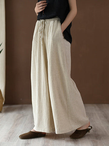 Vintage Linen Wide Leg Ramie Pants