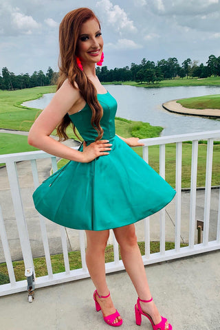 Satin Simple Homecoming Dress