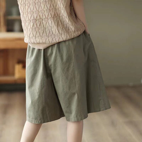 Women Loose Casual Summer Minimalist Cotton Shorts