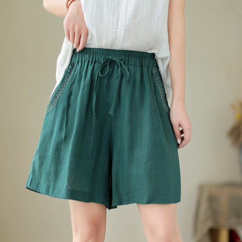 Women Summer Loose Casual Linen Shorts