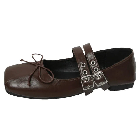 Designer Frühling Damen Mary Jane Schuhe Fashion Square Toe Damen Komfort Weiche Sohle Flats Damen Komfort Ballerinas Schuhe