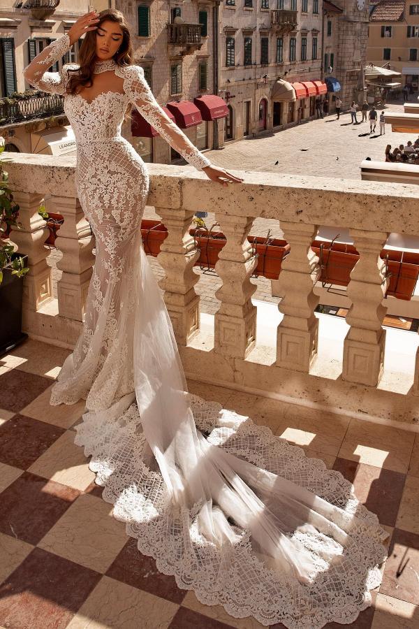 Bmbridal Long Sleeve Mermaid Lace Wedding Dress Online