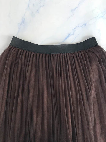 Elastics Waist Gauze Hemline Skirt