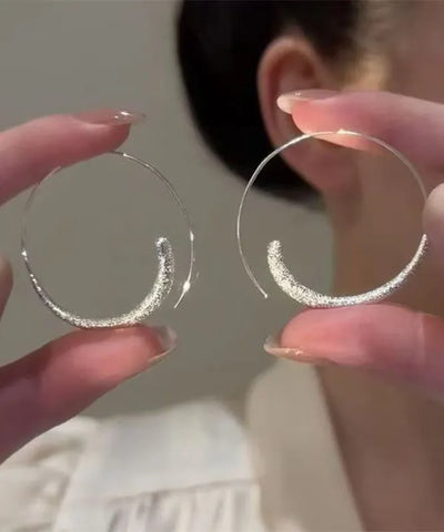 Oversize Silk Stergild Silver Hoop Earrings