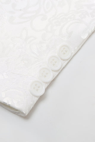2 Piece White Shawl Lapel Jacquard Homecoming & Prom Suits
