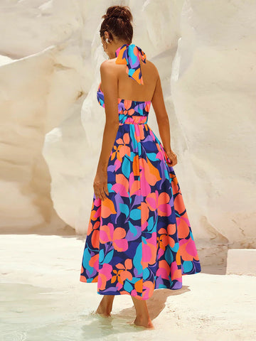 Floral Sleeveless Midi Summer Dress