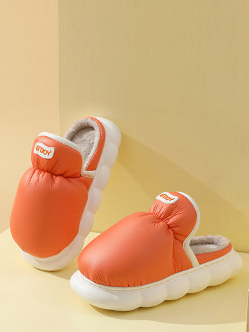 Indoor Unisex Casual Solid Plush Slippers