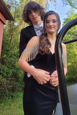 Notched Lapel Two Button Black Men's Prom Suits