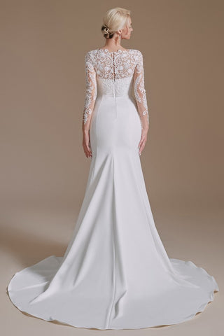 Long Sleeves Mermaid Lace Wedding Dress Online
