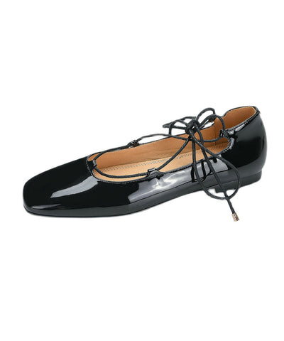 Französische Mulberry-Schnürschuhe mit Spleißen und quadratischer Spitze