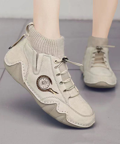 Italienische High-Top-Freizeitschuhe aus echtem Leder für Damen