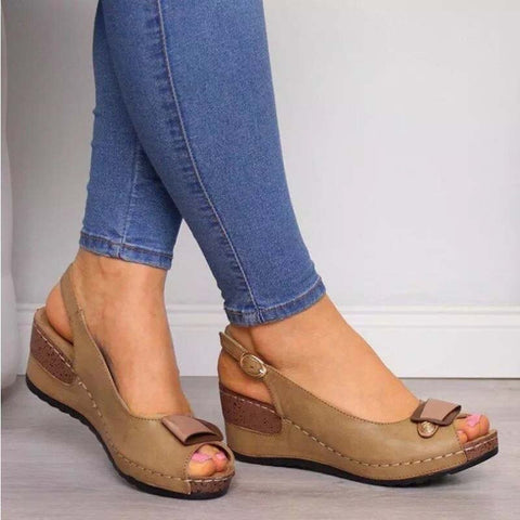 Woman Sandals Retro Wedges Summer Wedge Sandals Female Casual Sewing Women Shoes Comfortable Ladies Sandalias Plus Size