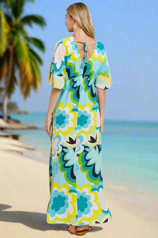 70's Floral Muumuu Maxi Dress