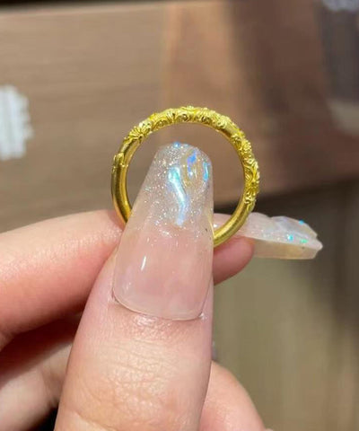 Novelty Gold Ancient Gold Bauhinia Rings