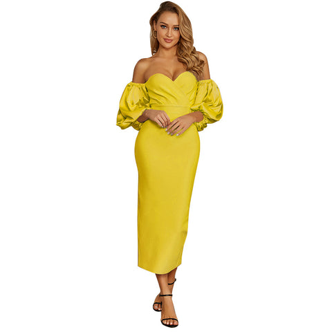 Frühling Hight Qualität Couture Damen Kleid Lange Temperament Abendkleid