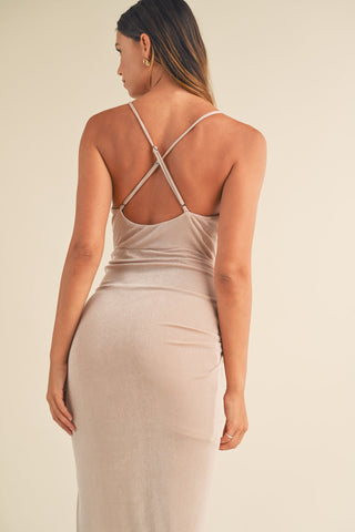 Mable Draped Detail Cami Midi Resort Dress