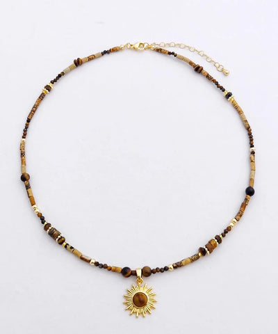 Chic Tungsten steel Gem Stone Pendant Necklace