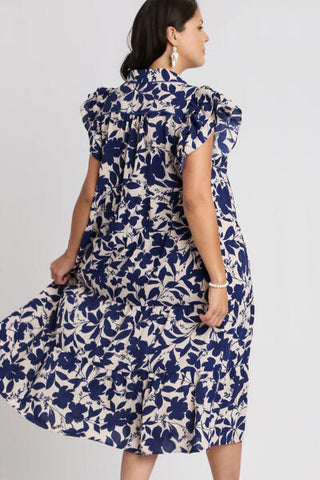 Full Size Floral Midi Resort Dress