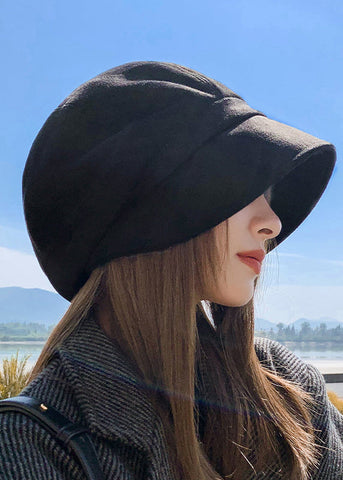 Herbst Winter Französisch Khaki Wildleder Bucket Hat