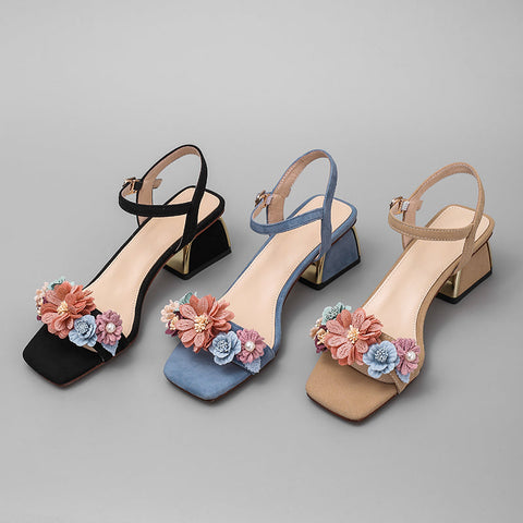 Betty Floral Ankle Strap Sandals