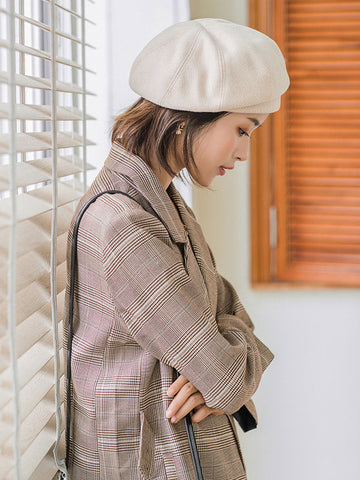 Personality Striped&Plaid Beret Hat