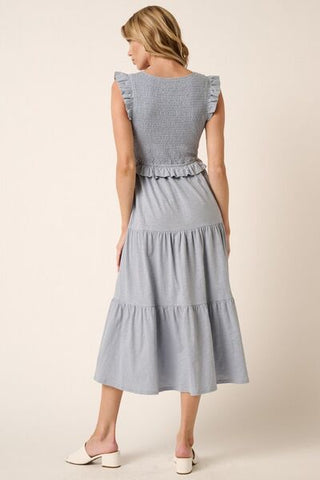 Ruffled Tiered Midi Dress
