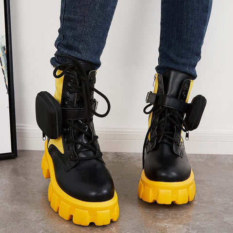 Chunky Platform Combat Ankle Boots Goth Lug Sole Booties
