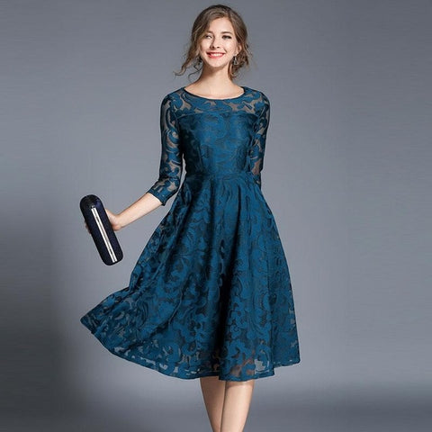 Spring Fashion England Style Luxury Elegant Slim Ladies Party Dress