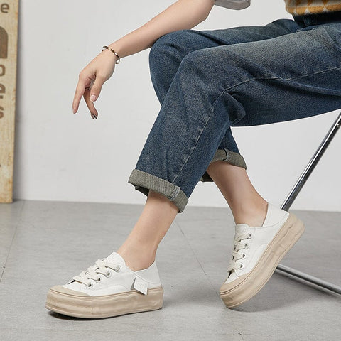 Spring Summer Minimalist Leather Casual Shoes