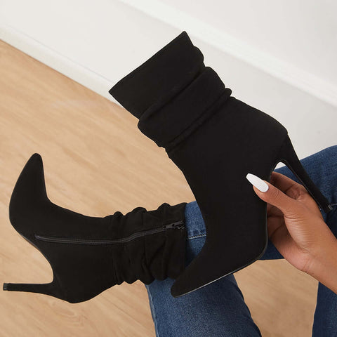 Pointed Toe Stiletto Short Boots High Heel Ankle Sock Booties