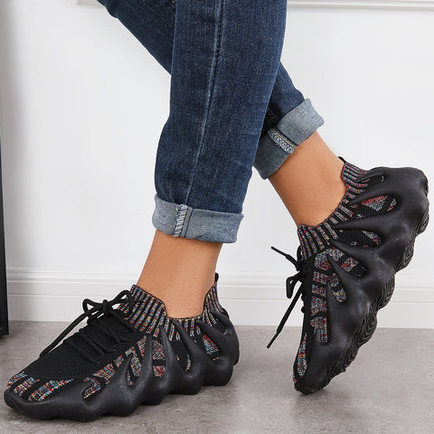 Lightweight Slip on Running Sneakers Knitted Walking Shoes