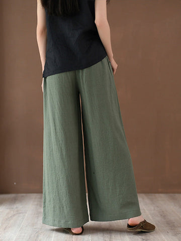 Vintage Linen Wide Leg Ramie Pants