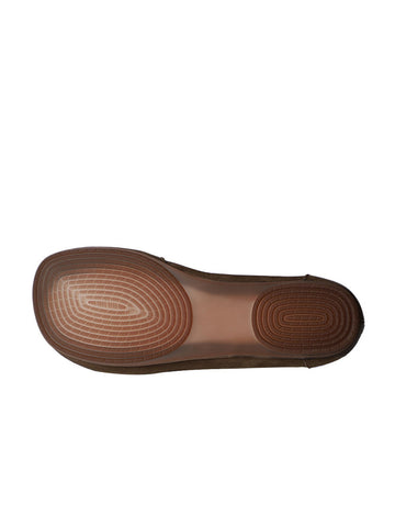 Women Genuine Leather Elastic Spliced Flat Shoes