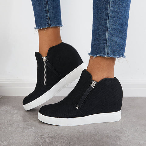 Casual Hidden Wedge Sneakers Platform Wedge Booties