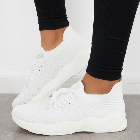 Casual Mesh Knitting Sneakers Lightweight Arch Support Running Shoes