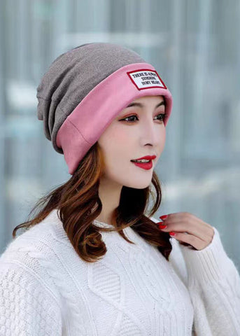 Einzigartige dicke Bonnie-Mütze in Rot mit Patchwork-Muster