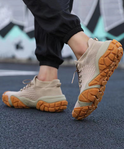 Boutique Beige Atmungsaktive Mesh Outdoor Anti Slip Flache Schuhe Für