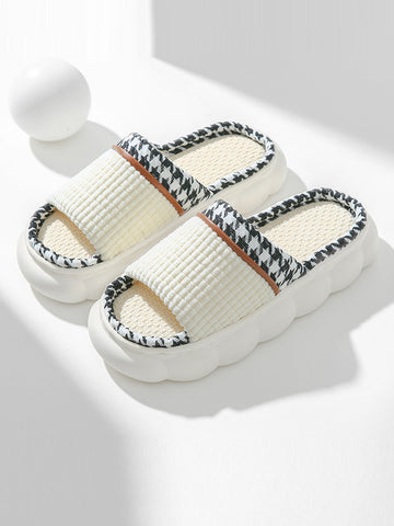Fashion Spring Spliced Couple Indoor Platform Slippers