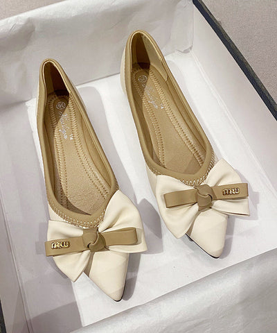 Schwarze Flats Spitzschuh Kunstleder DIY Schleife Spleißen