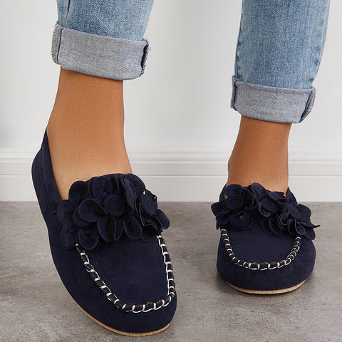 Casual Slip on Loafers Round Toe Flats Low Top Walking Shoes