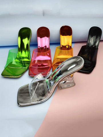 Square Toe Candy Color Sandals