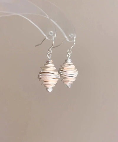 Original Design Beige Copper Overgild Conch Drop Earrings