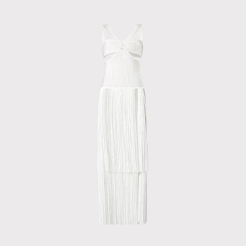 Suspenders, Fringe, Party Club, Street Socialite Elegant Bandage Dress