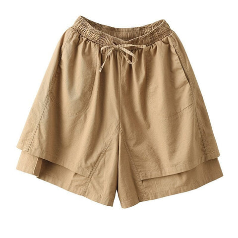 Women Retro Summer Patchwork Loose Shorts