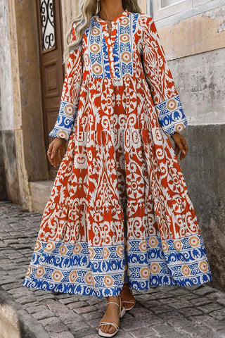 Langärmliges Boho-Maxikleid