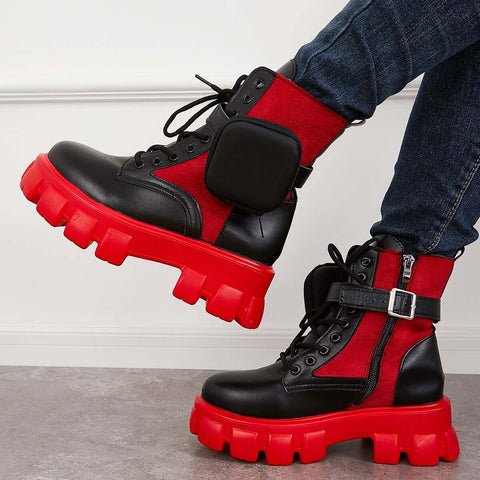 Chunky Platform Combat Ankle Boots Goth Lug Sole Booties