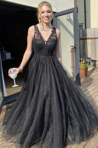 V Neck Long Prom Dress